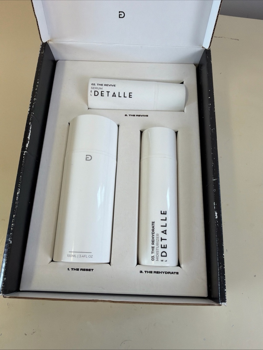 El Detalle The Regimen 3 Step Men Skincare Set New Open Box Cleanser Serum $120